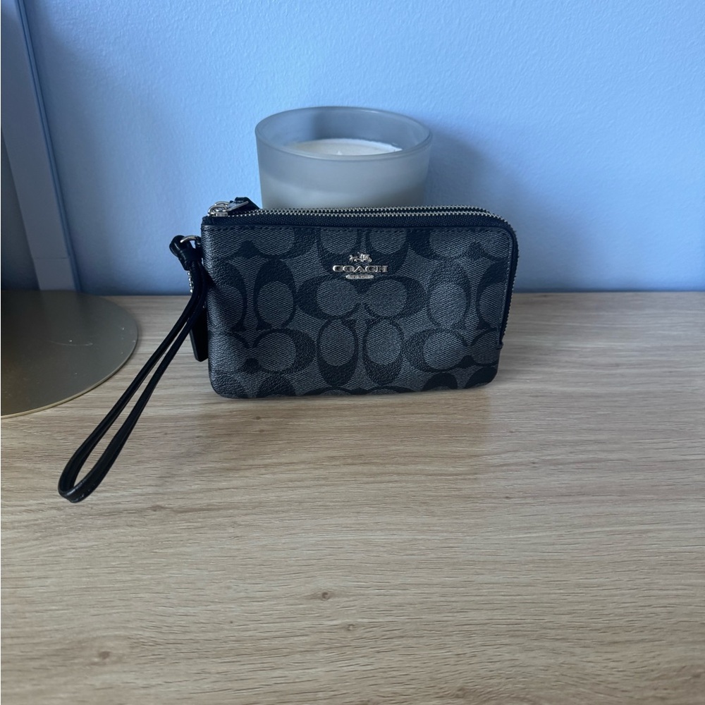Coach Charcoal Signature Wristlet